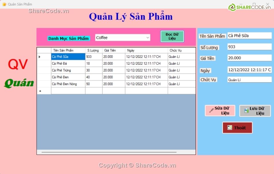 Code đồ án quản lý cafe,Code phần mềm quản lý,code C# Quản lý quán cafe,c# quản lý cafe,Code đồ án quản lý Coffee